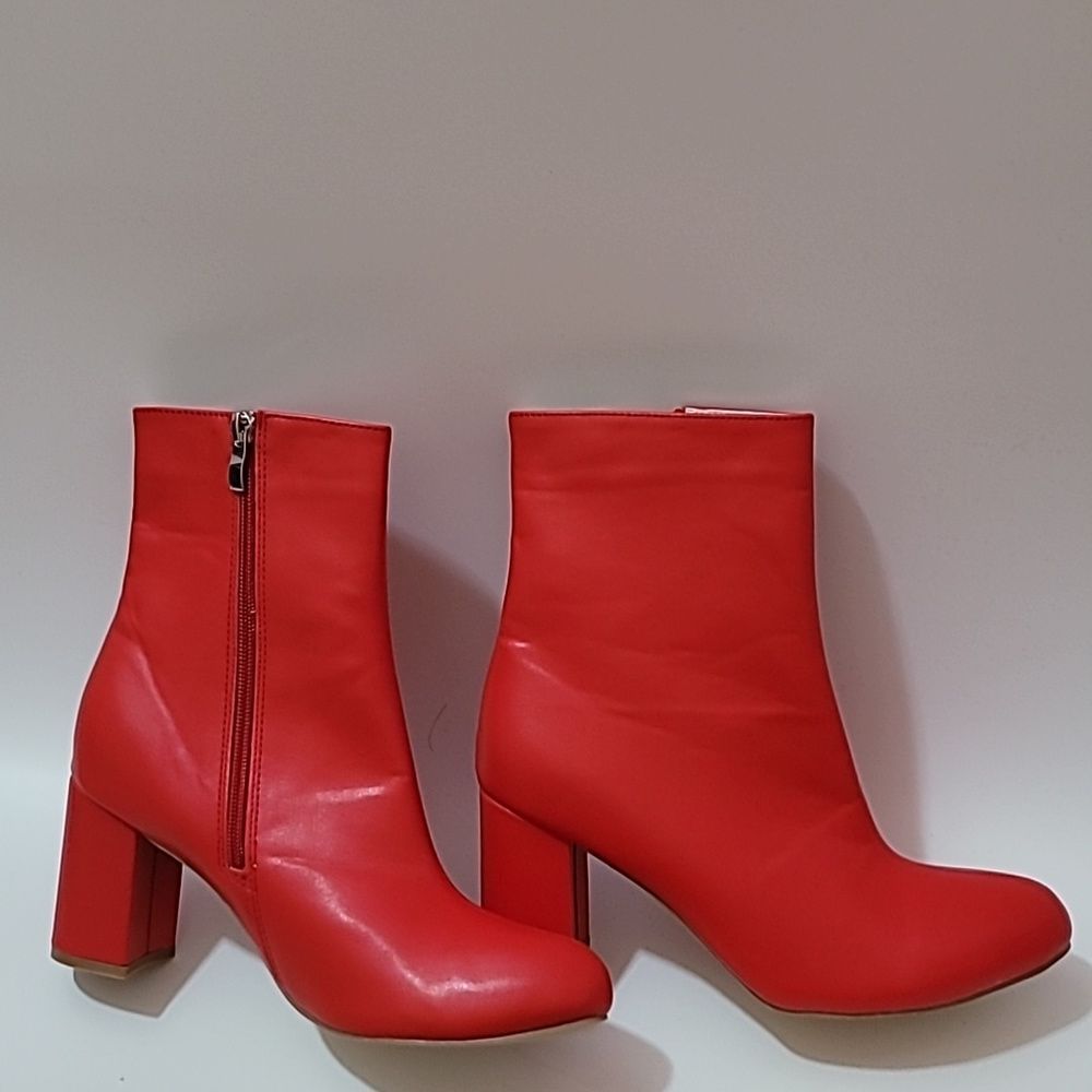Red heeled booties